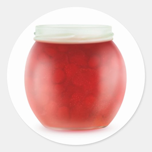 Aardbeienjam Ronde Sticker (Voorkant)