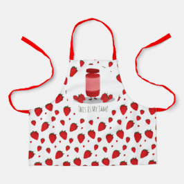Aardbeienjam Rood Wit Groen Cartoon Schort