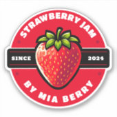 Aardbeienjam Sticker (Voorkant)