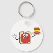 Aardbeienjam Toast Cartoon Karakter Sleutelhanger (Voorkant)