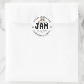 Aardbeienjam Vakantie Kerststolpotdeksel Zwart Ronde Sticker (Tas)