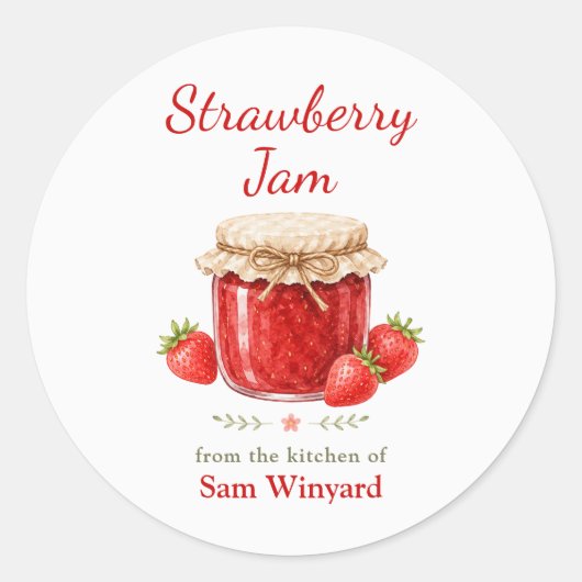 Aardbeienjam Van de Keuken Label (Voorkant)