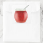 Aardbeienjam Vierkante Sticker (Tas)