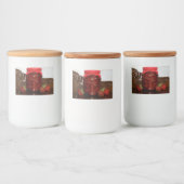 aardbeienjam voedselcontainer etiket (Flessen)