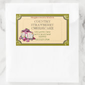 aardbeienkaas cake rechthoekige sticker (Tas)