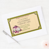 aardbeienkaas cake rechthoekige sticker (Envelop)