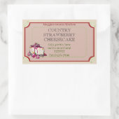 aardbeienkaas cake rechthoekige sticker (Tas)