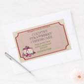 aardbeienkaas cake rechthoekige sticker (Envelop)