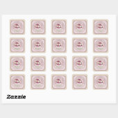 aardbeienkaas cake vierkante sticker (Vel)
