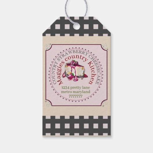 aardbeienkaastaart cadeaulabel (Voorkant)
