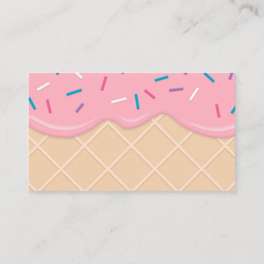 Aardbeienkann Cone Ice Cream Visitekaartje (Achterkant)