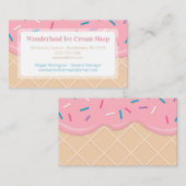 Aardbeienkann Cone Ice Cream Visitekaartje (Voorkant / Achterkant)