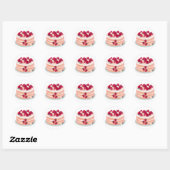 Aardbeienkap en Daisy Flowers Ronde Sticker (Vel)