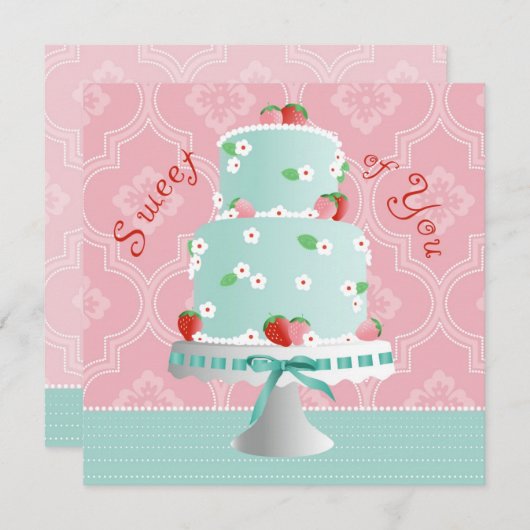 Aardbeienkap Hartelijk dank Bedankkaart (Voorkant / Achterkant)