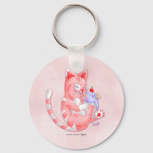 Aardbeienkat Drink moutSleutelhanger Sleutelhanger (Voorkant)