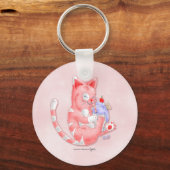 Aardbeienkat Drink moutSleutelhanger Sleutelhanger (Voorkant)