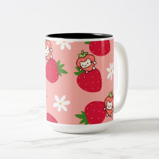 aardbeienkat mok (Voorkant rechts)