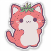 AARDBEIENKAT STICKER (Voorkant)