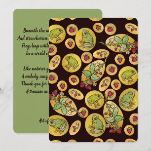 Aardbeienkikkers voor eeuver bedankkaart