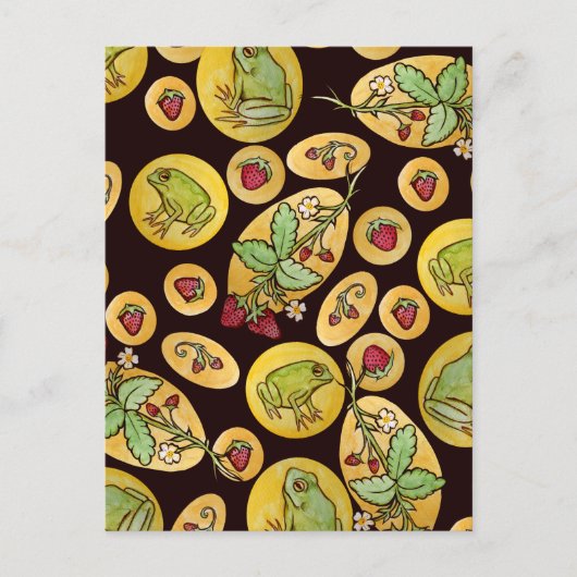 Aardbeienkikkers voor eeuver briefkaart (Voorkant)