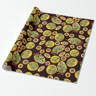 Aardbeienkikkers voor eeuver cadeaupapier