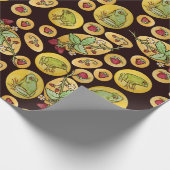 Aardbeienkikkers voor eeuver cadeaupapier (Hoek)