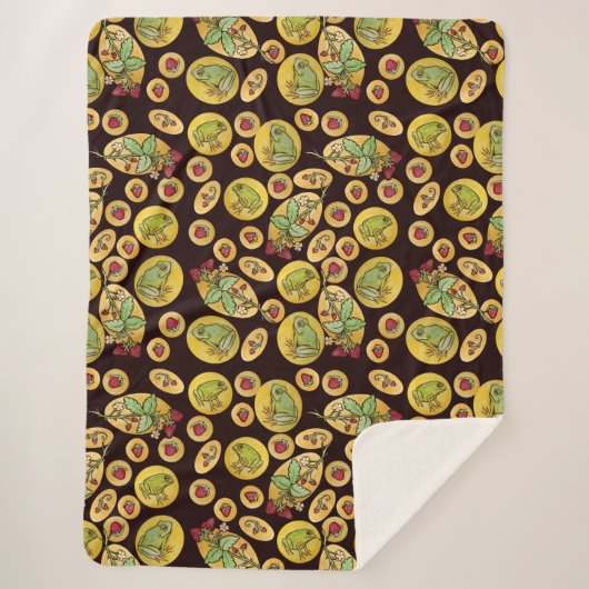 Aardbeienkikkers voor eeuver sherpa deken (Voorkant)