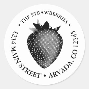 aardbeienklassieke ronde sticker