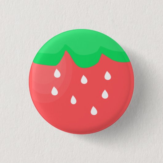 aardbeienknop ronde button 3,2 cm (Voorkant)