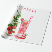 Aardbeienkoel Drink Vruchten Verpakkingspapier Cadeaupapier (Uitgerold)
