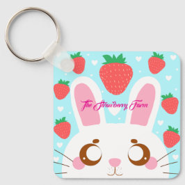 aardbeienkonijn sleutelhanger