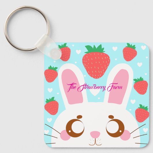 aardbeienkonijn sleutelhanger (Voorkant)