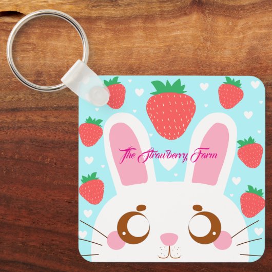 aardbeienkonijn sleutelhanger (Voorkant)