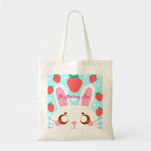 aardbeienkonijn tote bag (Voorkant)