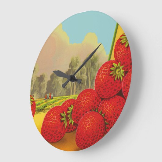aardbeienkrat Art Kitchen Clock Grote Klok (Hoek)