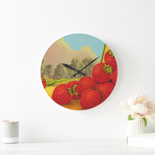 aardbeienkrat Art Kitchen Clock Grote Klok (Huis)