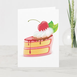 Aardbeienlaagcake met room kaart