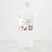 Aardbeienlabels 1 e Berry First Birthday Market Waterfles Etiket (Voorkant)