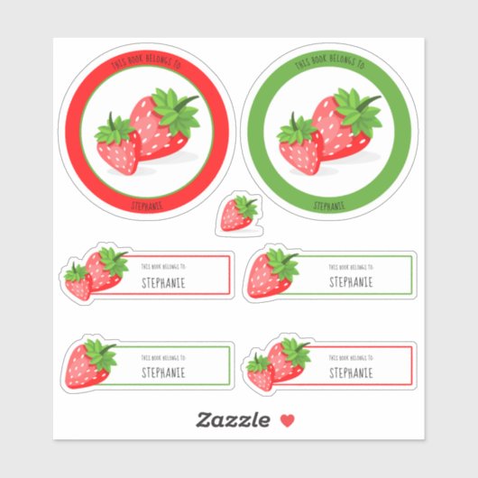 Aardbeienlapje Dit boek is van Sticker (Vel)