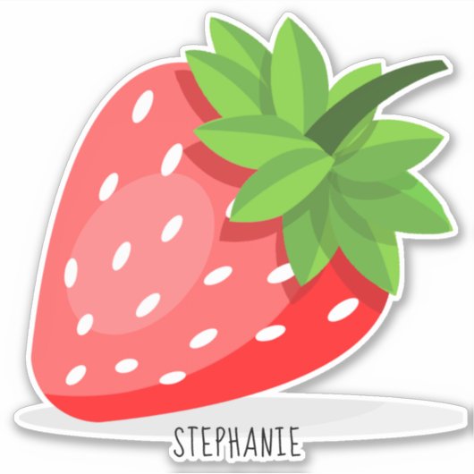 Aardbeienlapje Sticker (Voorkant)