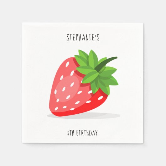 Aardbeienlapjes Servet (Voorkant)