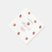 Aardbeienlief verjaardagsfeestje servet (Hoek)