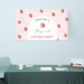 Aardbeienlief verjaardagsfeestje spandoek (Beurs)
