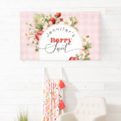 Aardbeienlief verjaardagsfeestje spandoek (Insitu)