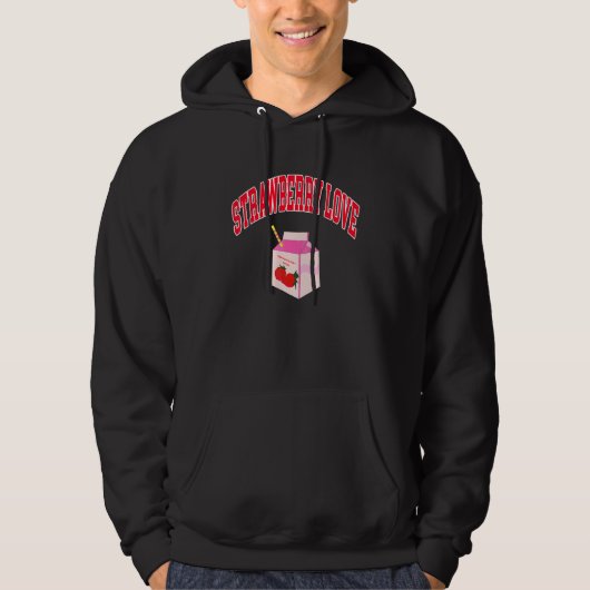 Aardbeienliefde Aardbeienmelk Hoodie (Voorkant)