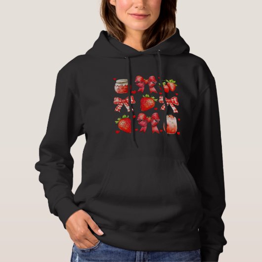 Aardbeienliefde esthetisch hoodie (Voorkant)