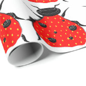 aardbeienlieveheersbeestje cadeaupapier (Rol Hoek)