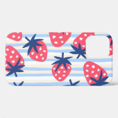 Aardbeienlijnkunst: zoet naadloos patroon Case-Mate iPhone case (Achterkant (horizontaal))