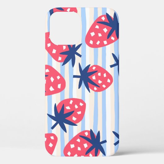 Aardbeienlijnkunst: zoet naadloos patroon Case-Mate iPhone case (Achterkant)