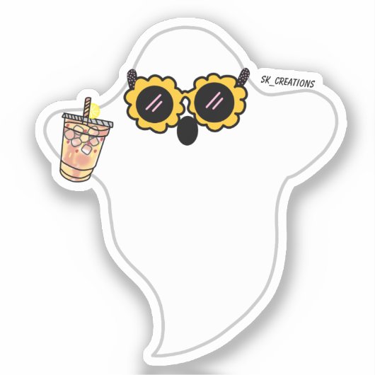 Aardbeienlimonade spook sticker (Voorkant)